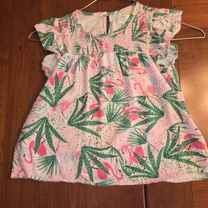 Crown & Ivy Kids Tropical Pink and Green Top